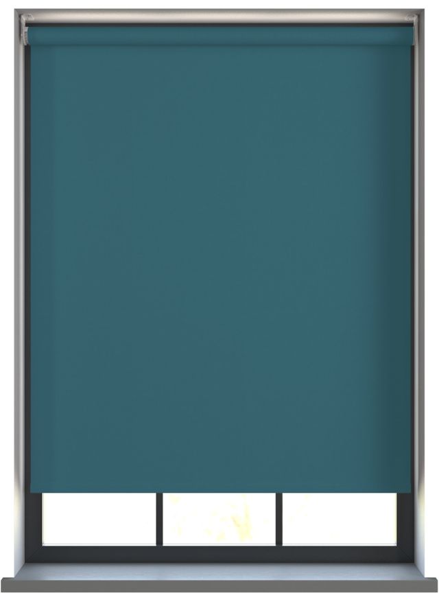 Bella Mörkläggande Dark Teal Blue Motoriserad Rullgardin